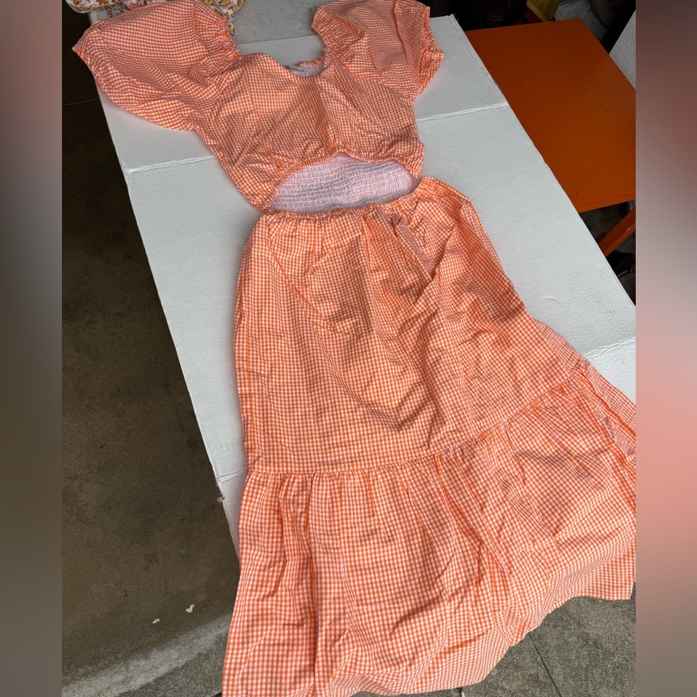 Orange Gingham dress